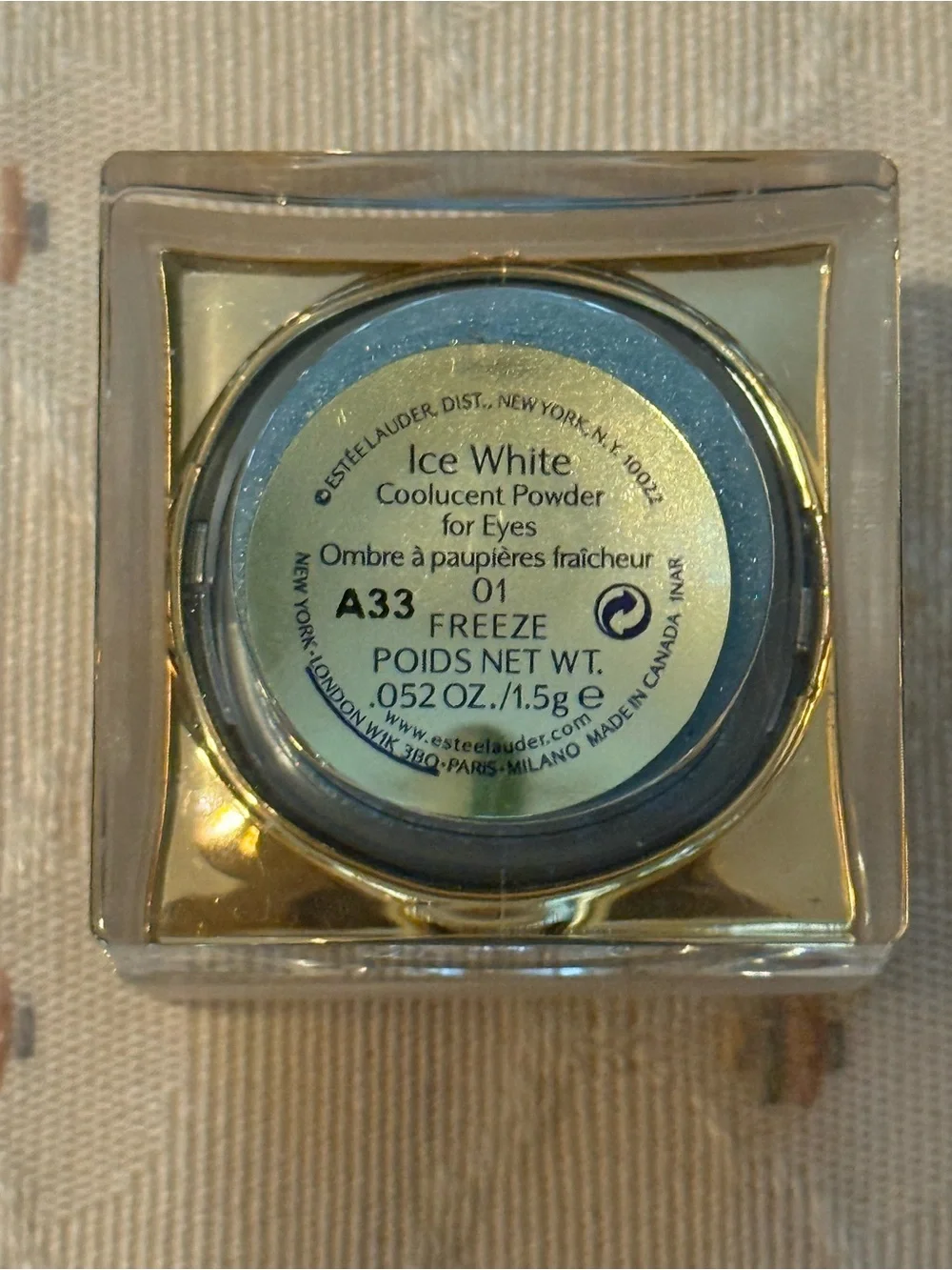 Rare Estee Lauder Ice White Coolucent Powder for Eyes-Freeze 01 Blue-Limited Ed.